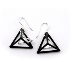 TRIANGLE - BLACK & WHITE - BWT002 2 Triangle Earrings