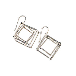 CUBE - SILVER - CU002 2 Cube Earrings