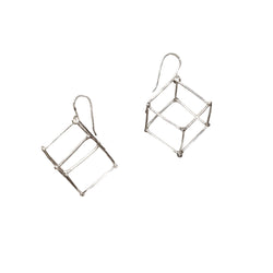 CUBE - SILVER - CU001 1 Cube Earrings