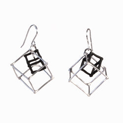 CUBE - WHITE & BLACK - WB002 2 Cube Earrings