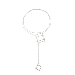 CUBE - SILVER - CU020 Cube Pull through necklace