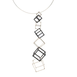 CUBE - WHITE & BLACK - WB019 7 Cube Pendant