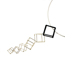 CUBE - WHITE & BLACK - WB018 5 Cube Cascading Pendant