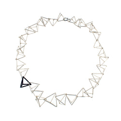 TRIANGLE - WHITE & BLACK - WBT009 24" Triangle Necklaces