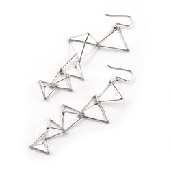 TRIANGLE - SILVER - TR004 5 Triangle Earrings