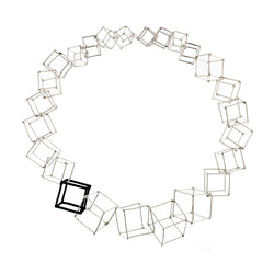 CUBE - WHITE & BLACK - WB011 36" Cube Necklaces