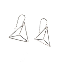 TRIANGLE - SILVER - TR001 1 Triangle Earrings