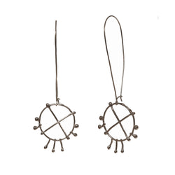 Silver Wheel Earrings