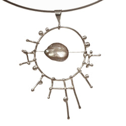 Pearl in Wheel Pendant 1