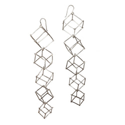 CUBE - SILVER - CU004 5 Cube Earrings