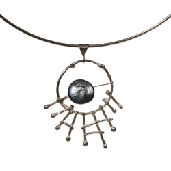 Pearl in Wheel Pendant 2