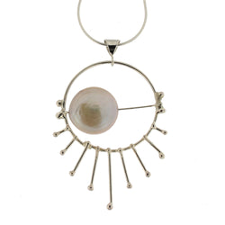 Pearl in Wheel Pendant 3
