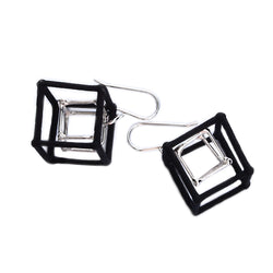 CUBE - BLACK & WHITE - BW002 2 Cube Earrings