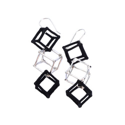 CUBE - BLACK & WHITE - BW003 3 Cube Earrings