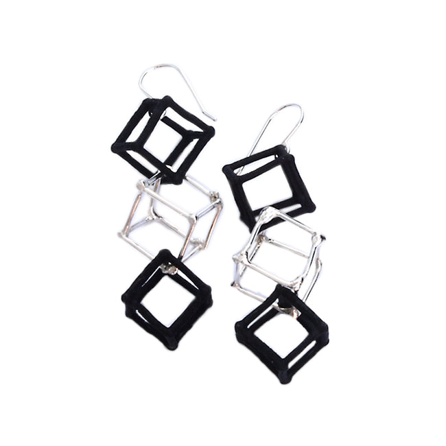 Black cube deals earrings